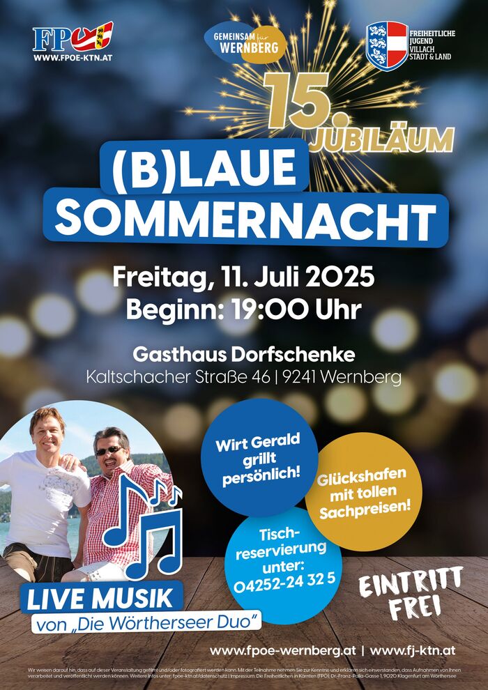 15. (B)laue Sommernacht der FPÖ Wernberg